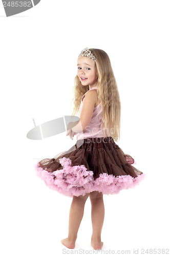 Image of Little girl in studio in skirt