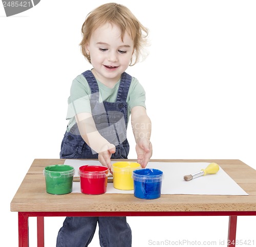 Image of child with finger paint