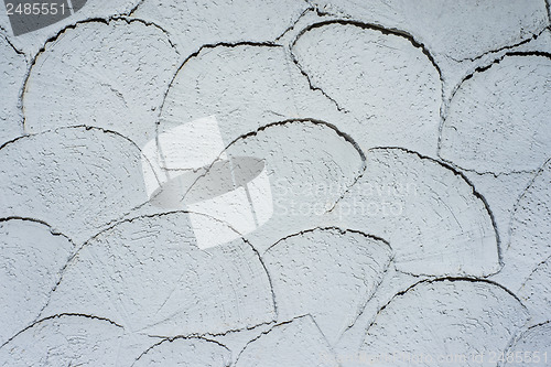 Image of White wall of concrete with structured plaster