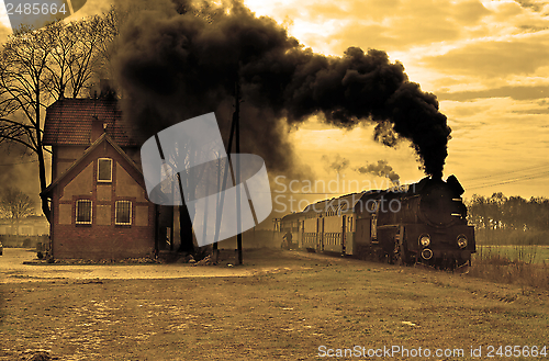 Image of Old retro steam train