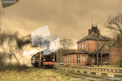 Image of Old retro steam train