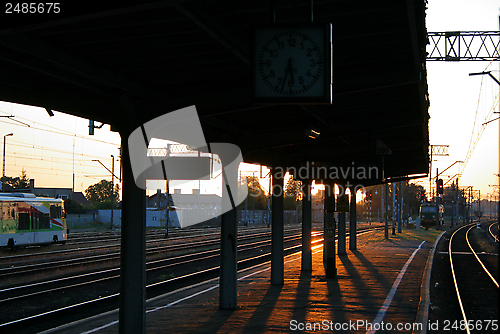 Image of Morning scene at the railway station