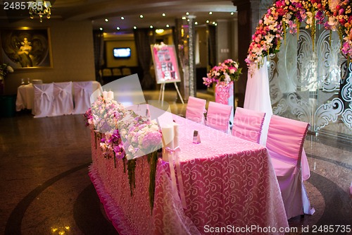 Image of Celebratory tables in the banquet hall