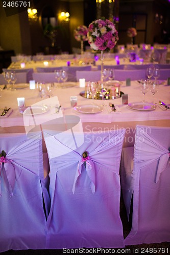 Image of Celebratory tables in the banquet hall