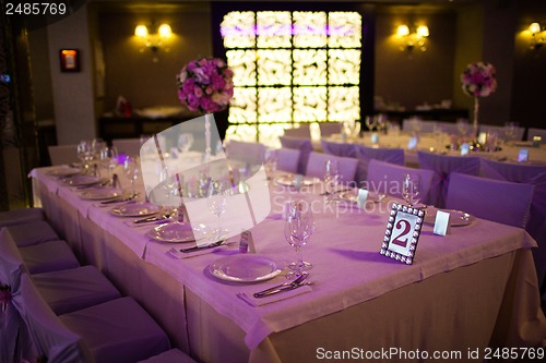 Image of Celebratory tables in the banquet hall