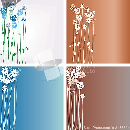 Image of Design with flowers on a color background