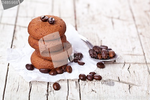 Image of chocolate cookies and coffee beans