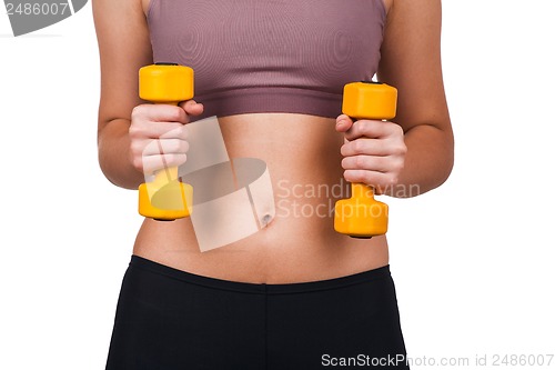 Image of Woman with dumbbell