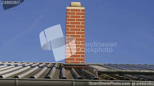 Image of chimney on a tin roof