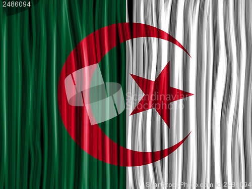 Image of Algeria Flag Wave Fabric Texture Background