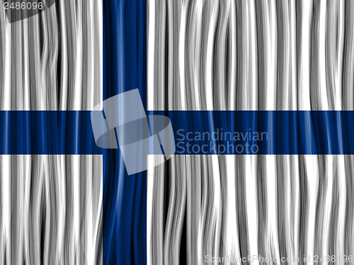 Image of Finland Flag Wave Fabric Texture Background