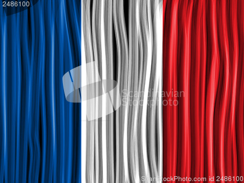 Image of France Flag Wave Fabric Texture Background