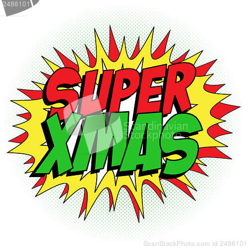 Image of Merry Christmas Super Hero Background