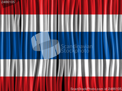 Image of Thailand Flag Wave Fabric Texture Background