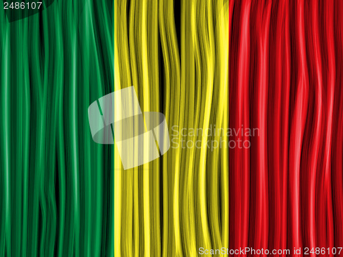 Image of Mali Flag Wave Fabric Texture Background