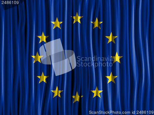 Image of Europe Flag Wave Fabric Texture Background
