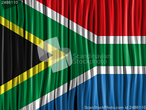 Image of South Africa Flag Wave Fabric Texture Background