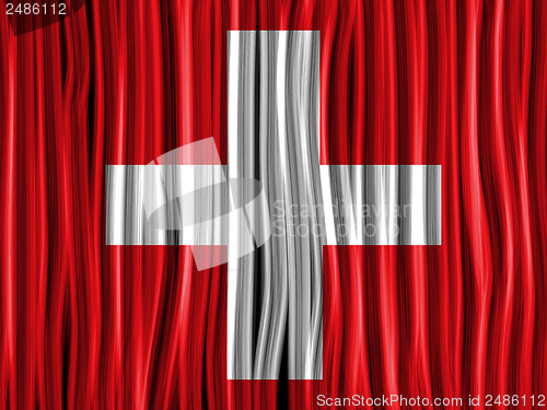 Image of Switzerland Flag Wave Fabric Texture Background