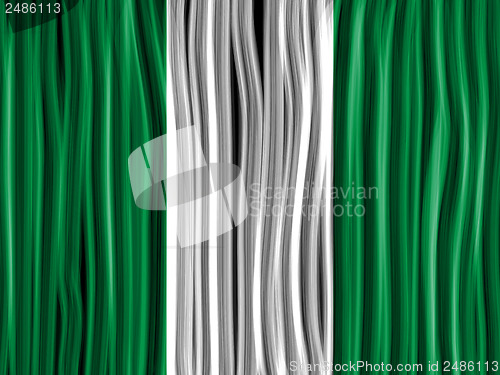 Image of Nigeria Flag Wave Fabric Texture Background