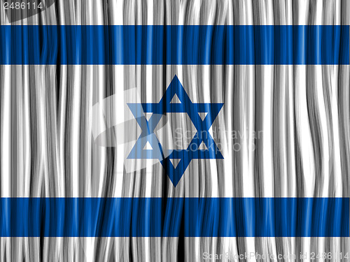 Image of Israel Flag Wave Fabric Texture Background