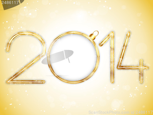 Image of Happy New Year 2014 Gold Background