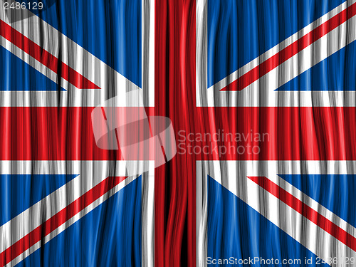 Image of UK Flag Wave Fabric Texture Background