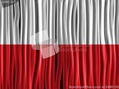 Image of Poland Flag Wave Fabric Texture Background