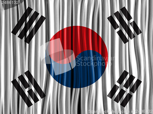 Image of South Korea Flag Wave Fabric Texture Background