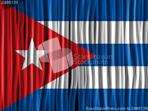 Image of Cuba Flag Wave Fabric Texture Background