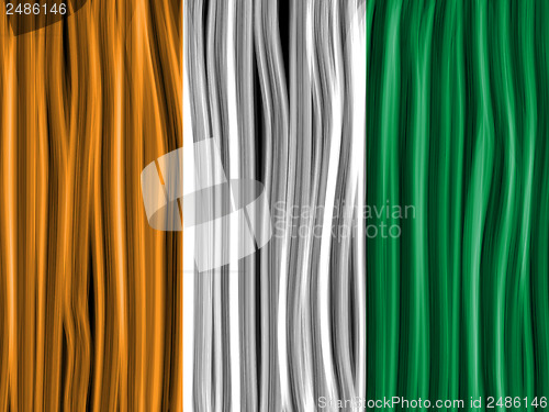 Image of Ireland Flag Wave Fabric Texture Background