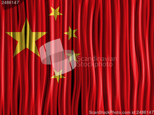 Image of China Flag Wave Fabric Texture Background