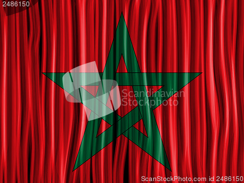 Image of Morocco Flag Wave Fabric Texture Background