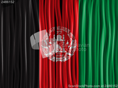 Image of Afghanistan Flag Wave Fabric Texture Background