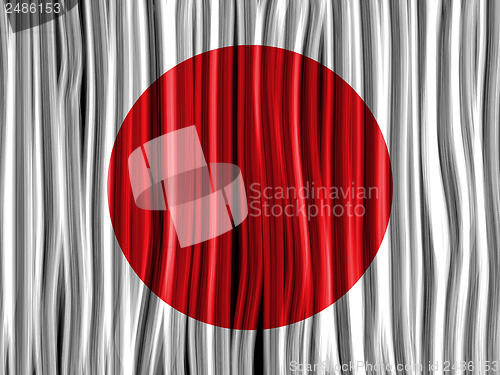 Image of Japan Flag Wave Fabric Texture Background