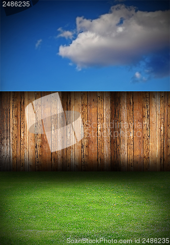 Image of wooden fence on backyard