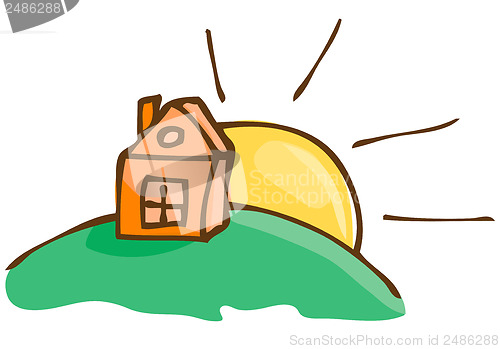 Image of Vector illustration. House on the Hill