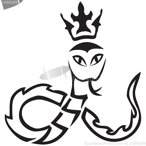 Image of Vector tribal. A snake with a crown