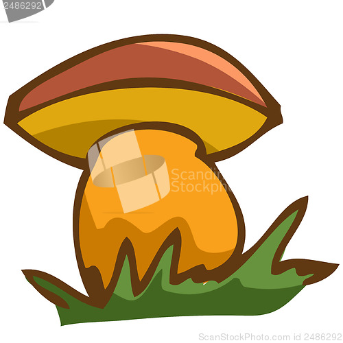 Image of Vector illustration. mushroom in the grass