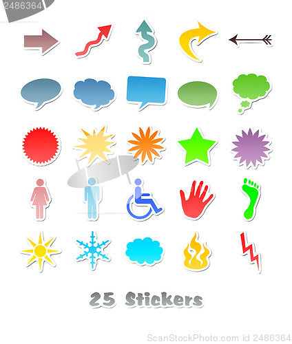 Image of 25 different stickers for your design