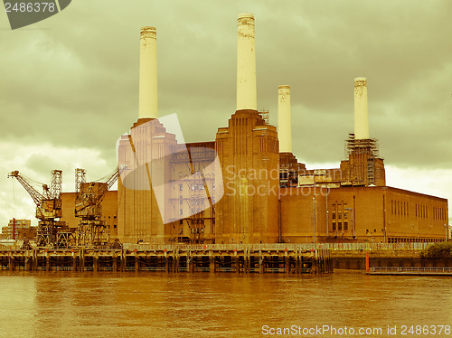 Image of Retro looking Battersea Powerstation London