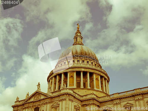 Image of Retro looking St Paul Cathedral, London