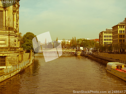 Image of Retro looking River Spree, Berlin
