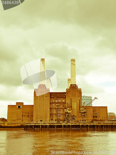 Image of Retro looking Battersea Powerstation London