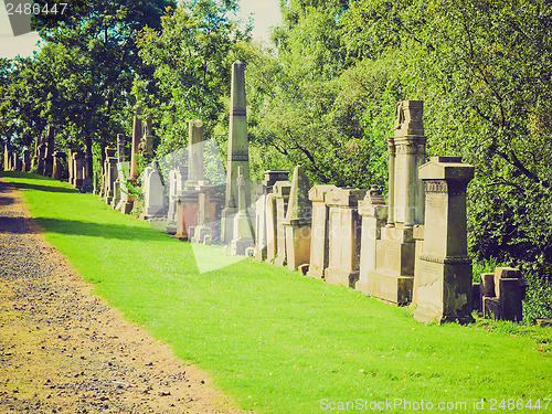 Image of Retro looking Glasgow necropolis