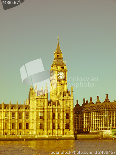 Image of Retro looking Houses of Parliament London