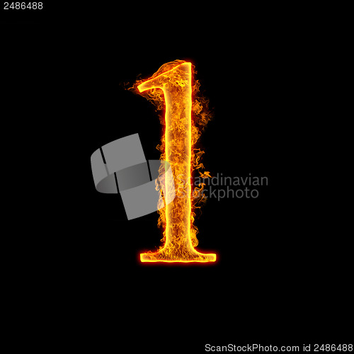 Image of Fire alphabet number 1 one