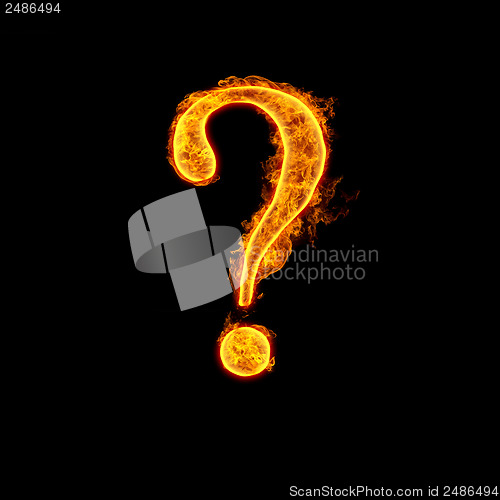 Image of Fire alphabet question mark