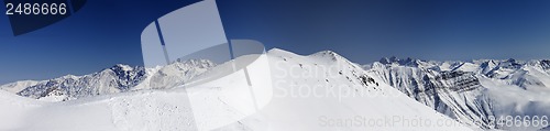 Image of Panorama of snowy mountains