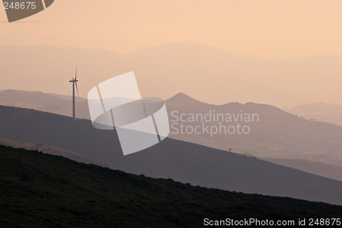 Image of Wind Turbine on Hill