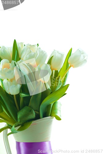 Image of White tulips in vase